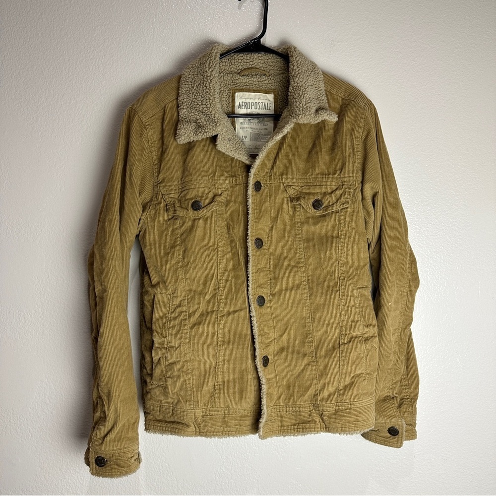 Aeropostale Corduroy Sherpa Lined Jacket Size Small